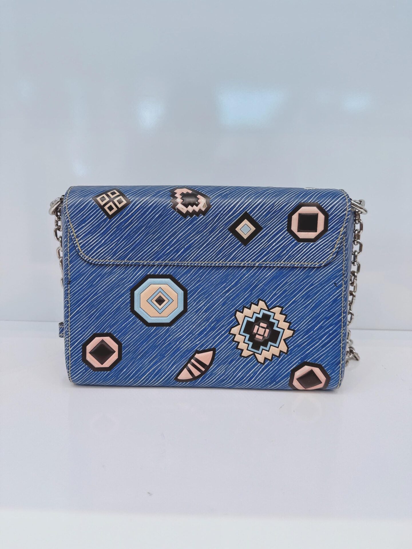BLUE MULTICOLOR EPI LEATHER AZTEQUE TWIST MM BAG