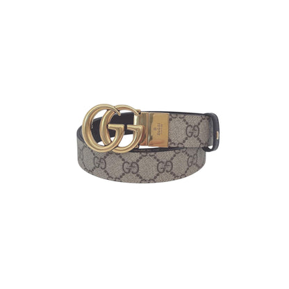BEIGE GG SUPREME CANVAS  AND LEATHER MARMONT BELT 80/32