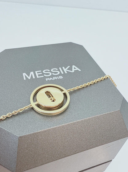 LUCKY MOVE SM MALACHITE YELLOW GOLD DIAMOND BRACELET