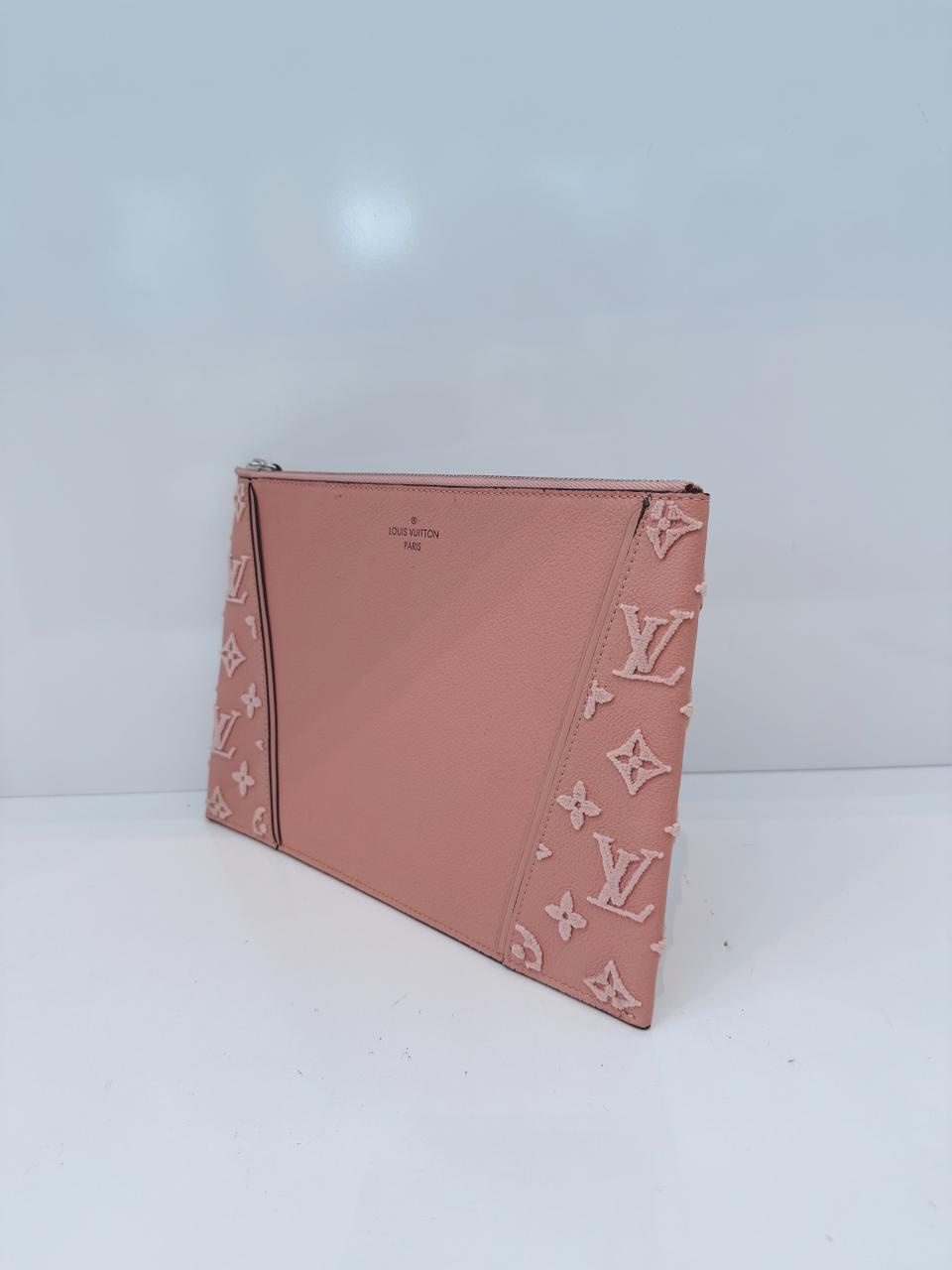 PINK CALFSKIN LEATHER CACHEMIRE W POCHETTE WRISTLET