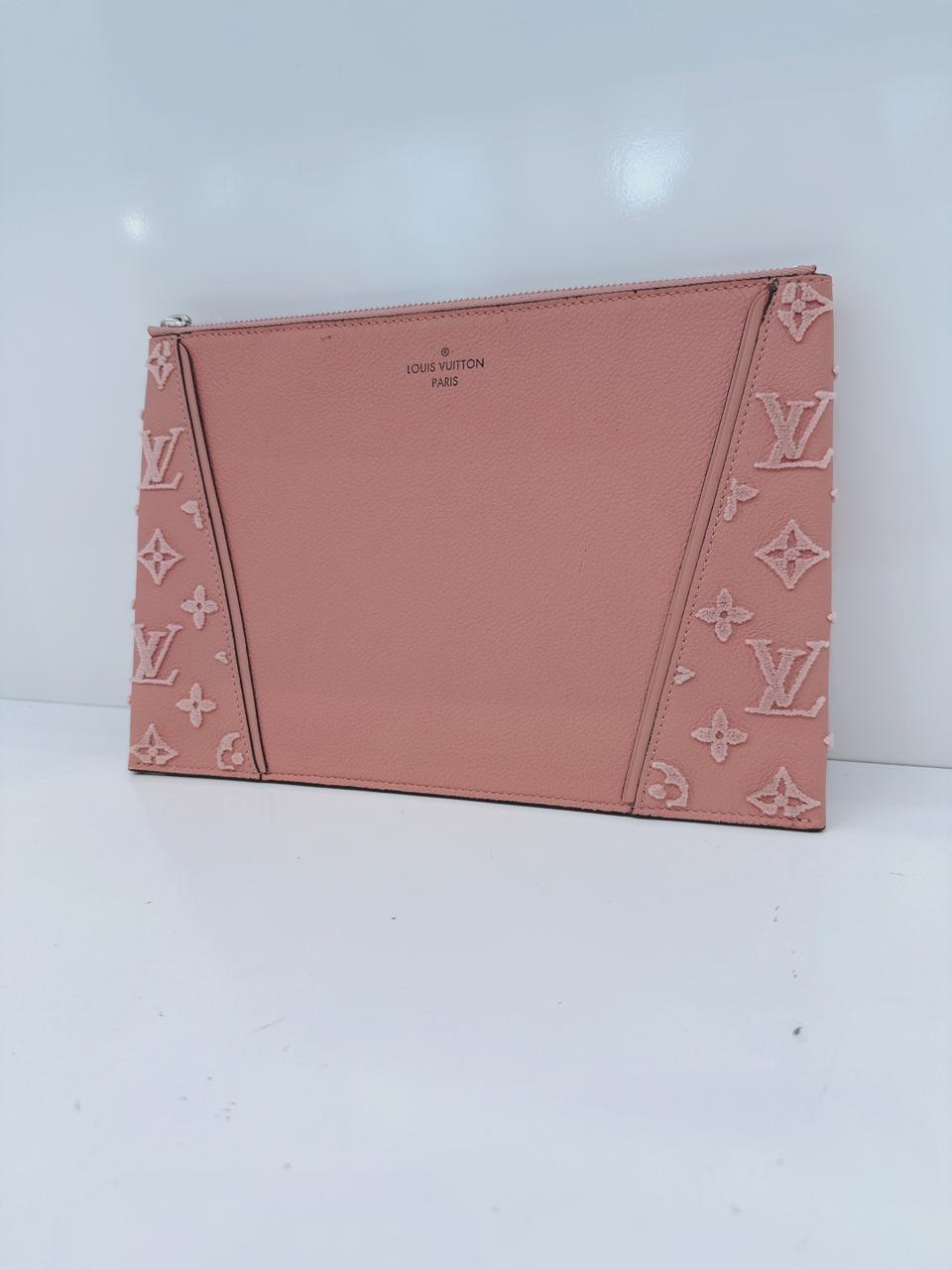 PINK CALFSKIN LEATHER CACHEMIRE W POCHETTE WRISTLET