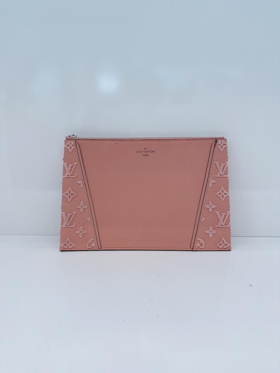 PINK CALFSKIN LEATHER CACHEMIRE W POCHETTE WRISTLET