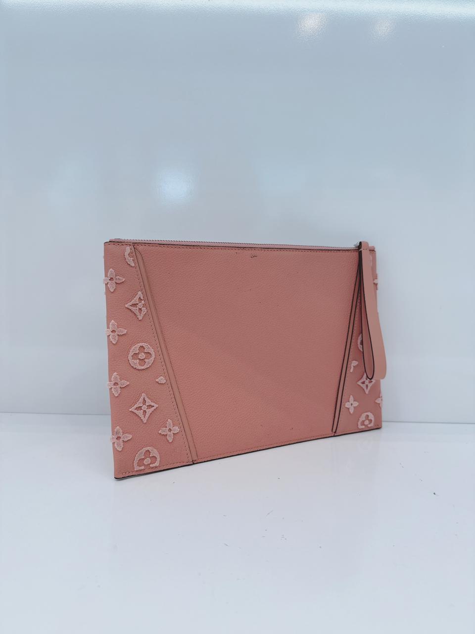 PINK CALFSKIN LEATHER CACHEMIRE W POCHETTE WRISTLET