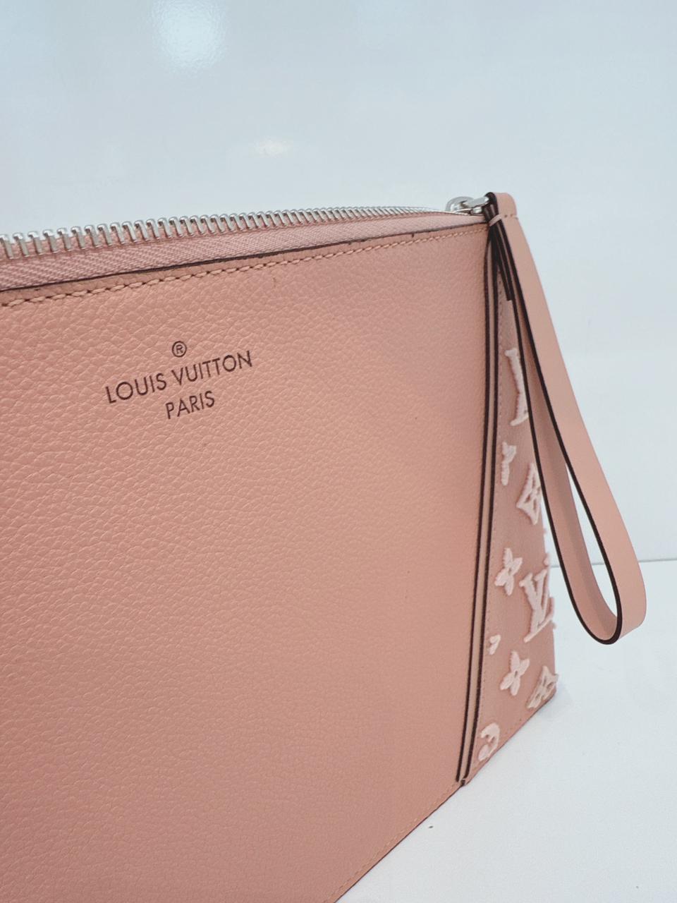 PINK CALFSKIN LEATHER CACHEMIRE W POCHETTE WRISTLET