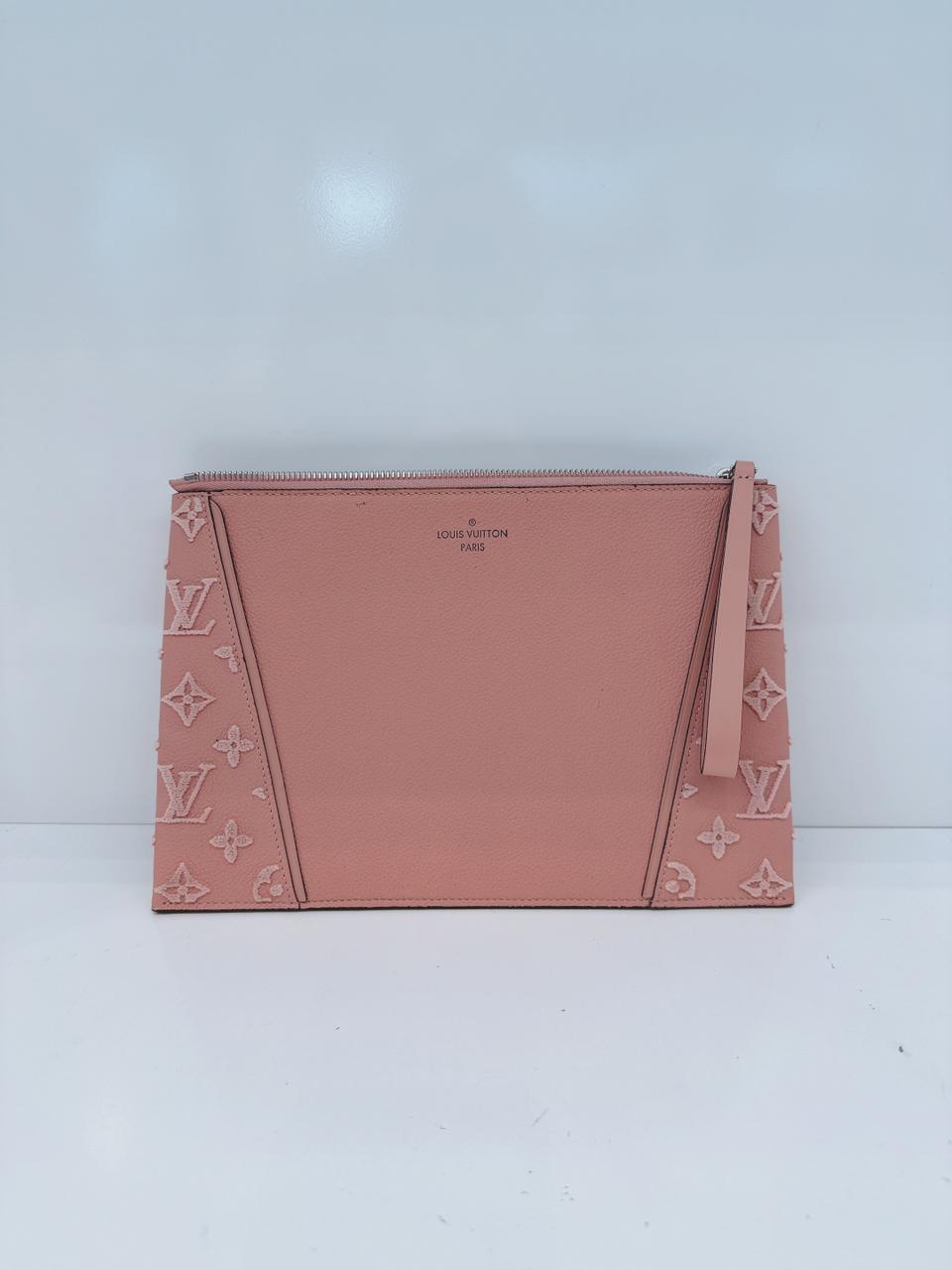 PINK CALFSKIN LEATHER CACHEMIRE W POCHETTE WRISTLET