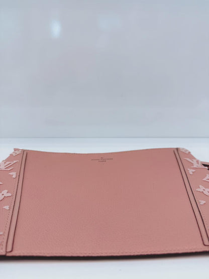 PINK CALFSKIN LEATHER CACHEMIRE W POCHETTE WRISTLET