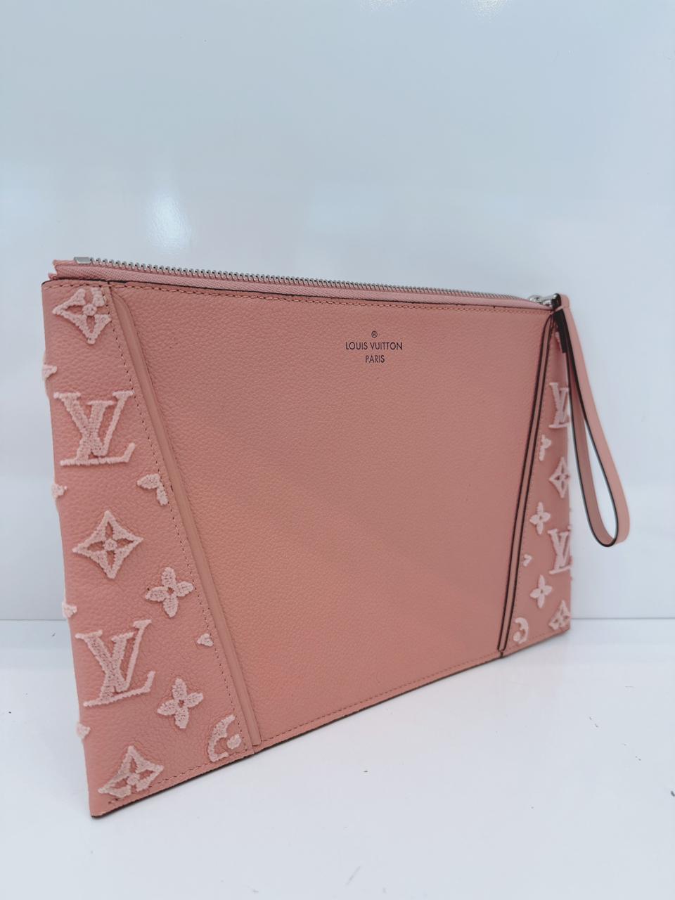 PINK CALFSKIN LEATHER CACHEMIRE W POCHETTE WRISTLET