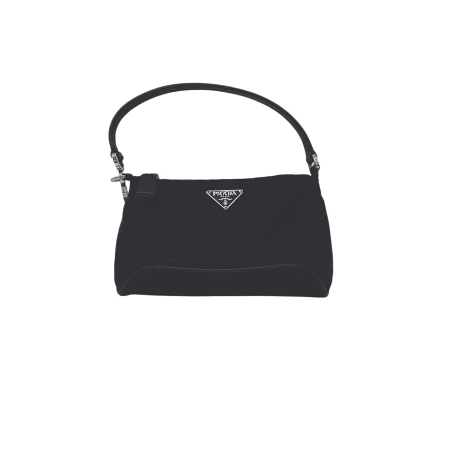 BLACK NYLON TESSUTO TOP HANDLE BAG