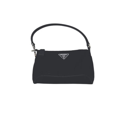 BLACK NYLON TESSUTO TOP HANDLE BAG