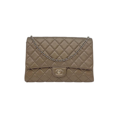 GOLD QUILTED LAMBSKIN LEATHER CHAIN FLAP BAG