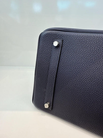 BIRKIN 35 BLEU NUIT/ORANGE POPPY TOGO LEATHER PALLADIUM HARDWARE