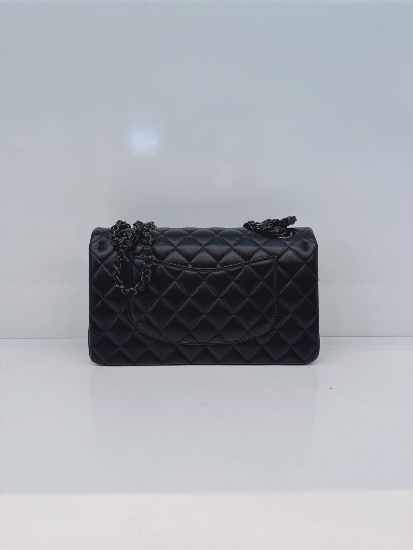 SO BLACK QUILTED LAMBSKIN LEATHER MEDIUM CLASSIC DOUBLE FLAP HANDBAG