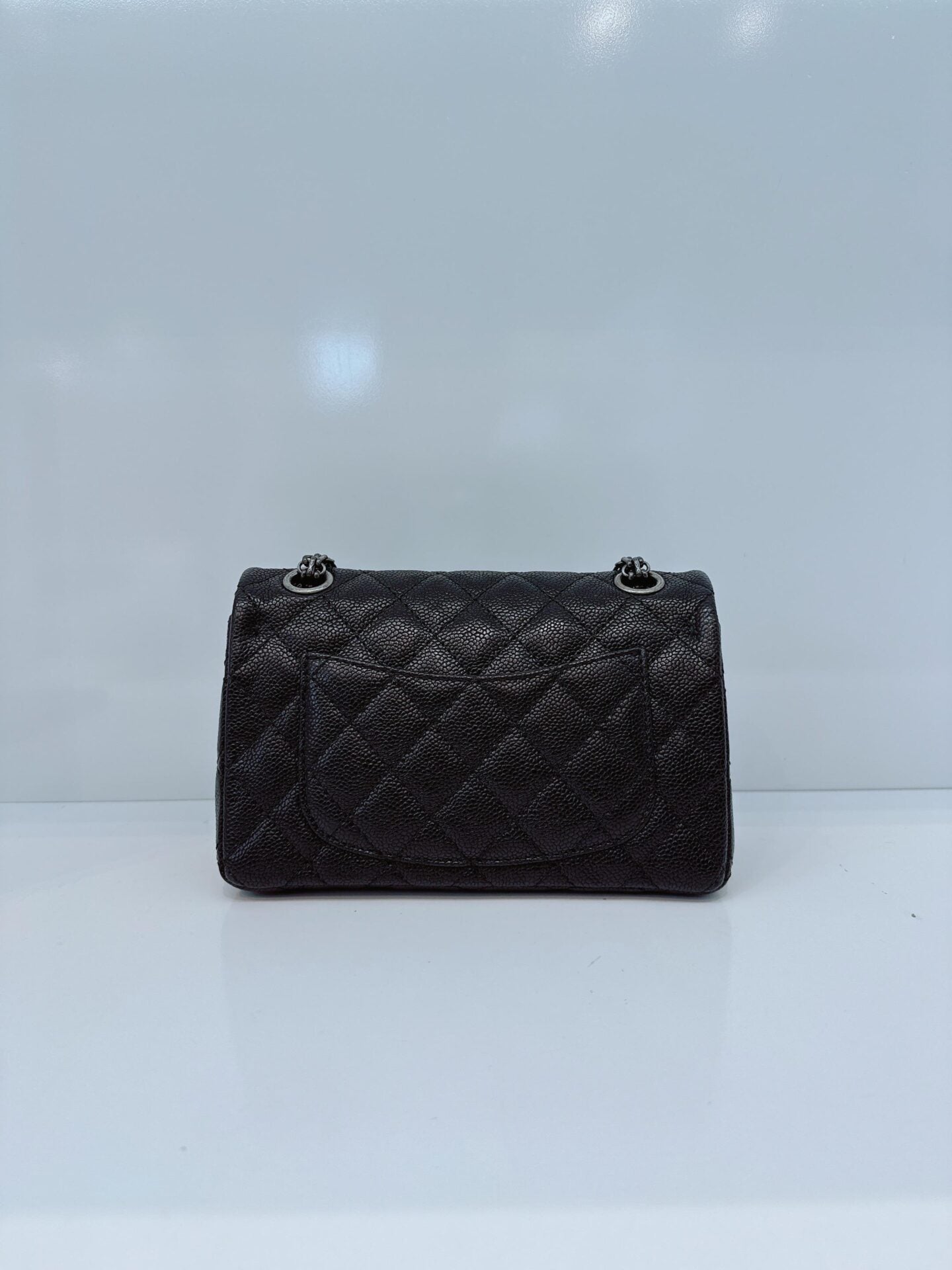 BLACK QUILTED CAVIAR LEATHER 2.55 REISSUE 224 FLAP BAG