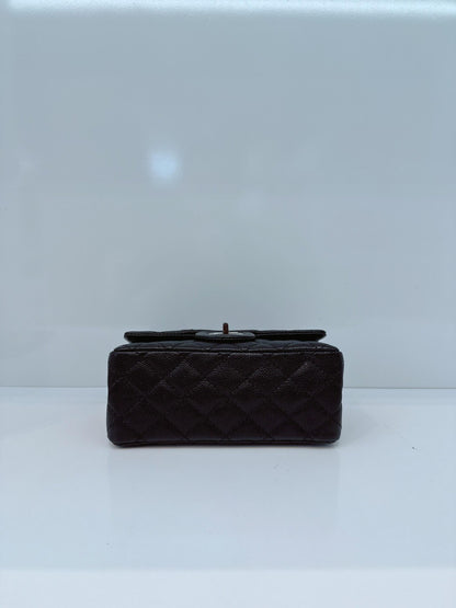 BLACK QUILTED CAVIAR LEATHER 2.55 REISSUE 224 FLAP BAG