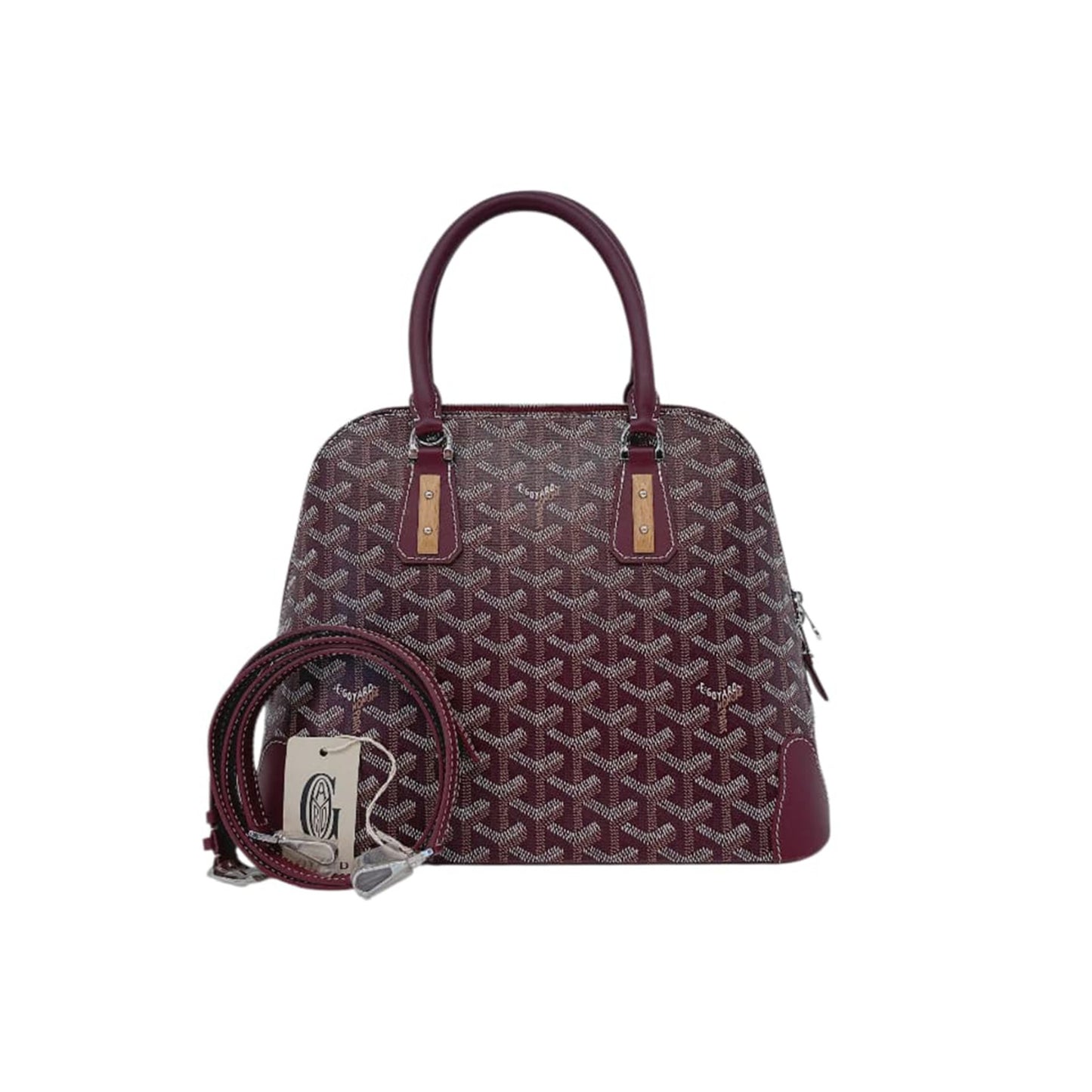 BURGUNDY GOYARDINE COATED CANVAS VENDOME PM BAG