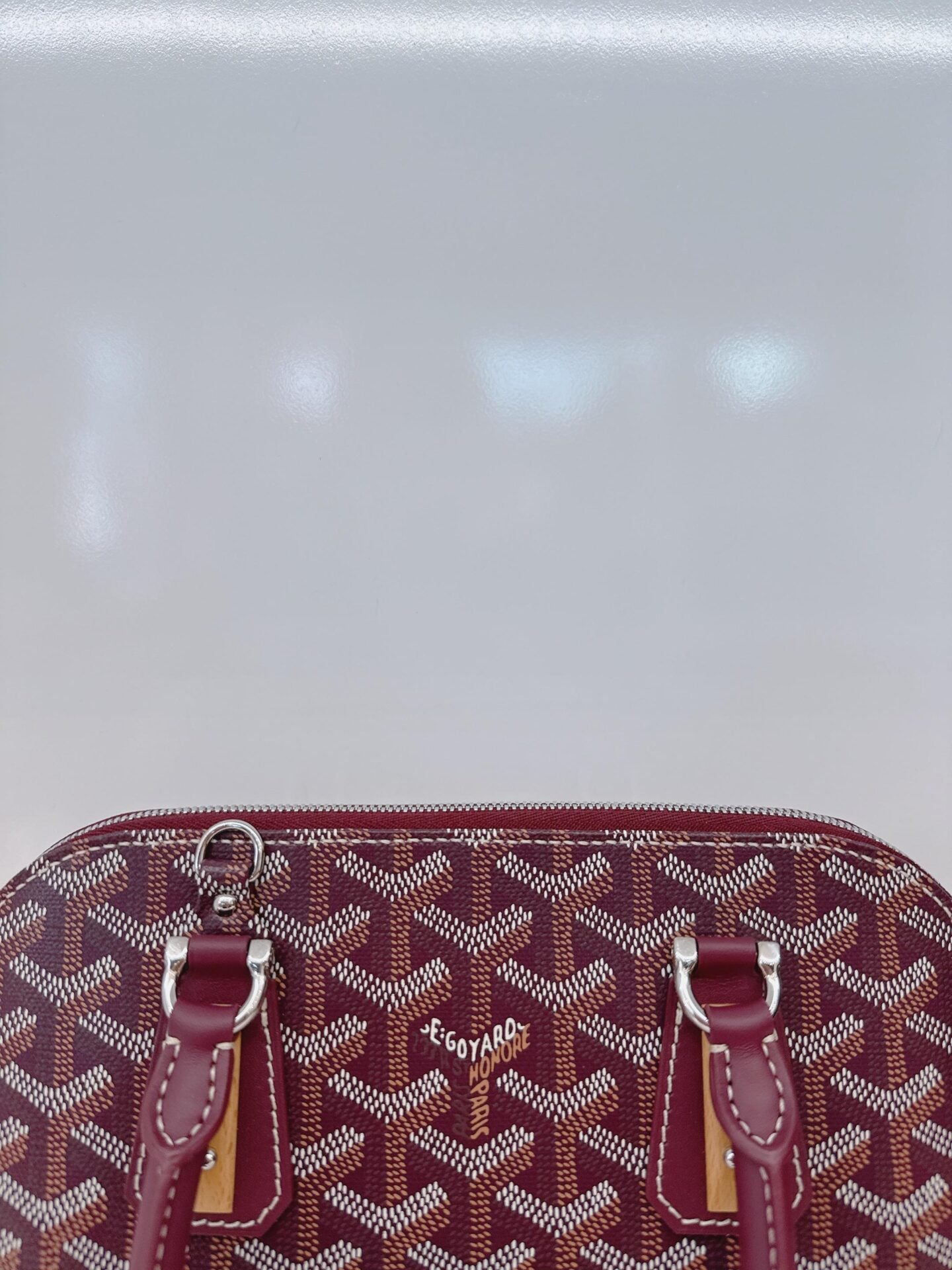 BURGUNDY GOYARDINE COATED CANVAS VENDOME PM BAG