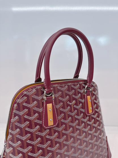 BURGUNDY GOYARDINE COATED CANVAS VENDOME PM BAG