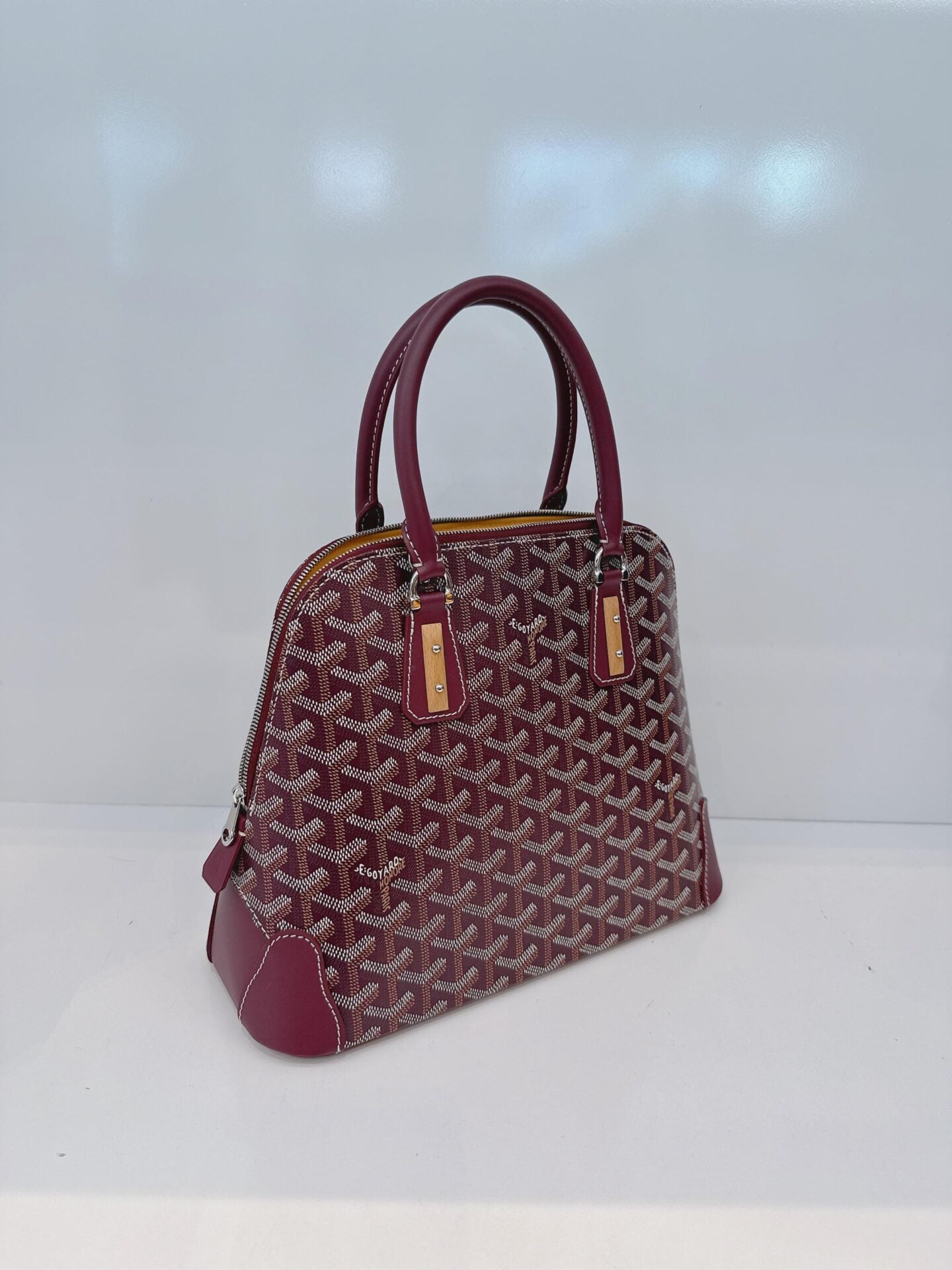 BURGUNDY GOYARDINE COATED CANVAS VENDOME PM BAG