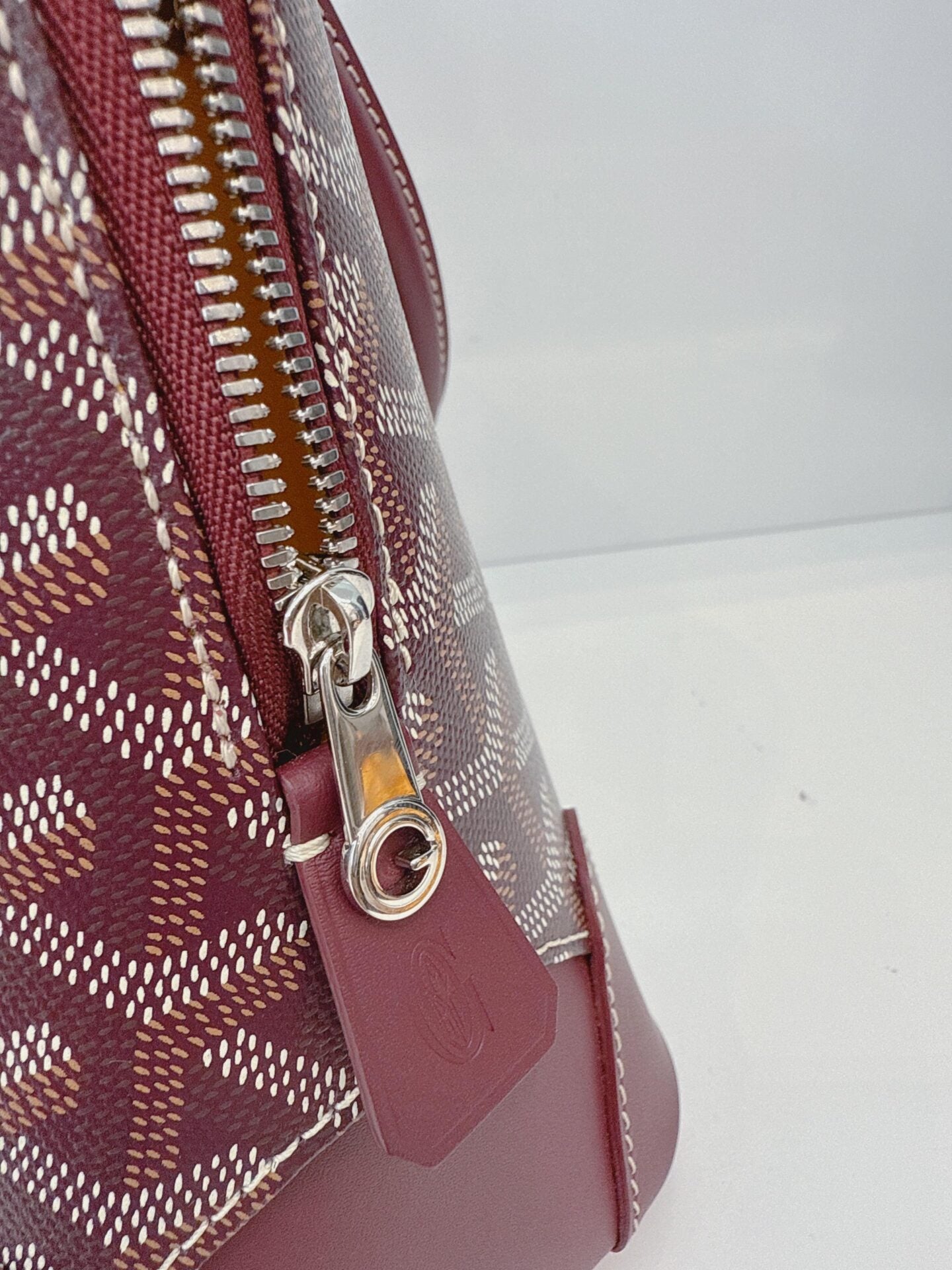 BURGUNDY GOYARDINE COATED CANVAS VENDOME PM BAG