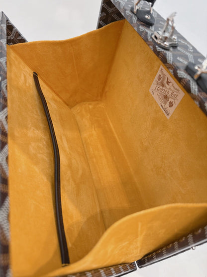 BLACK GOYARDINE COATED CANVAS PALACE MM TRUNK BAG