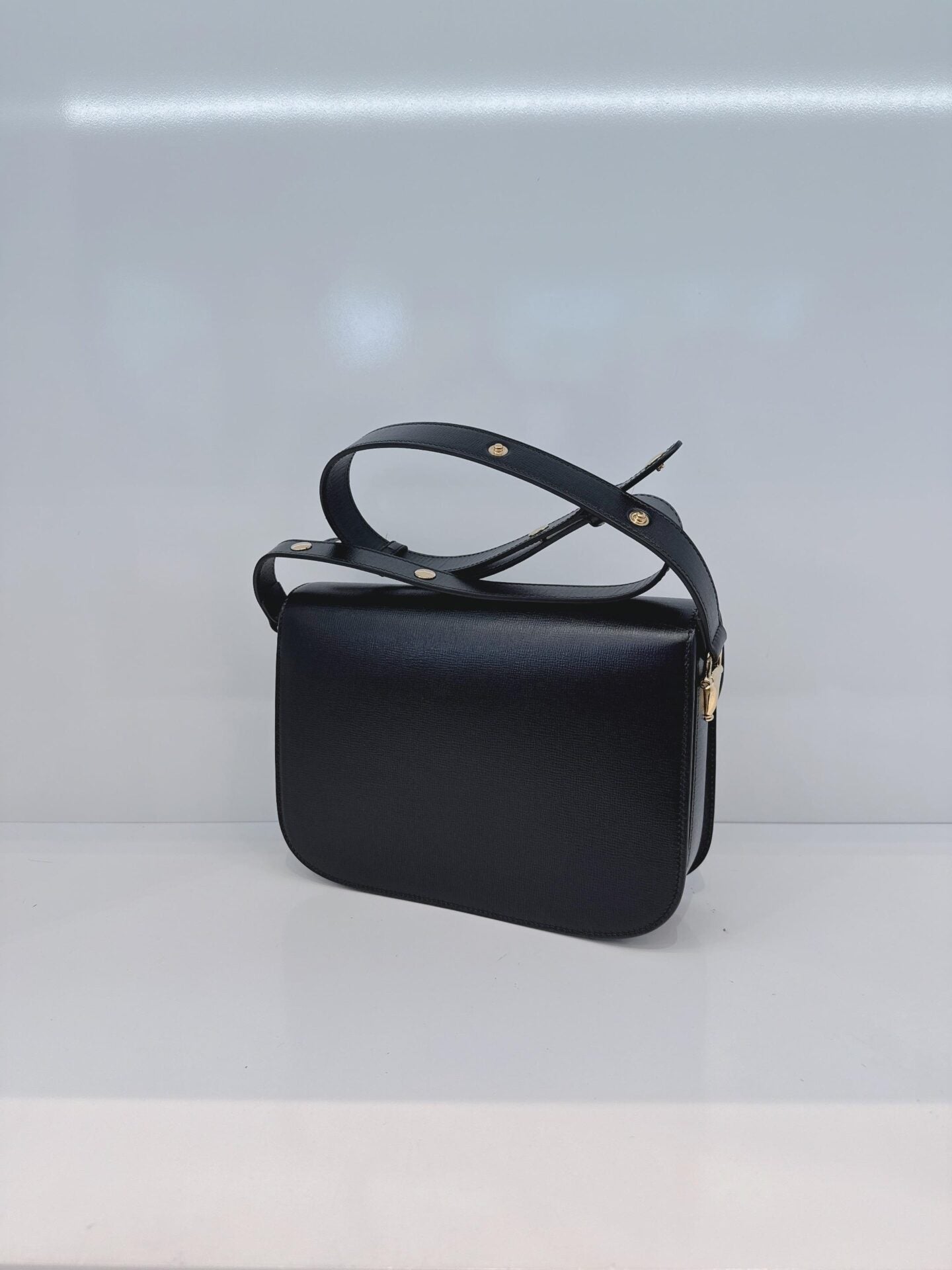 BLACK LEATHER HORSEBIT 1955 MEDIUM SHOULDER BAG