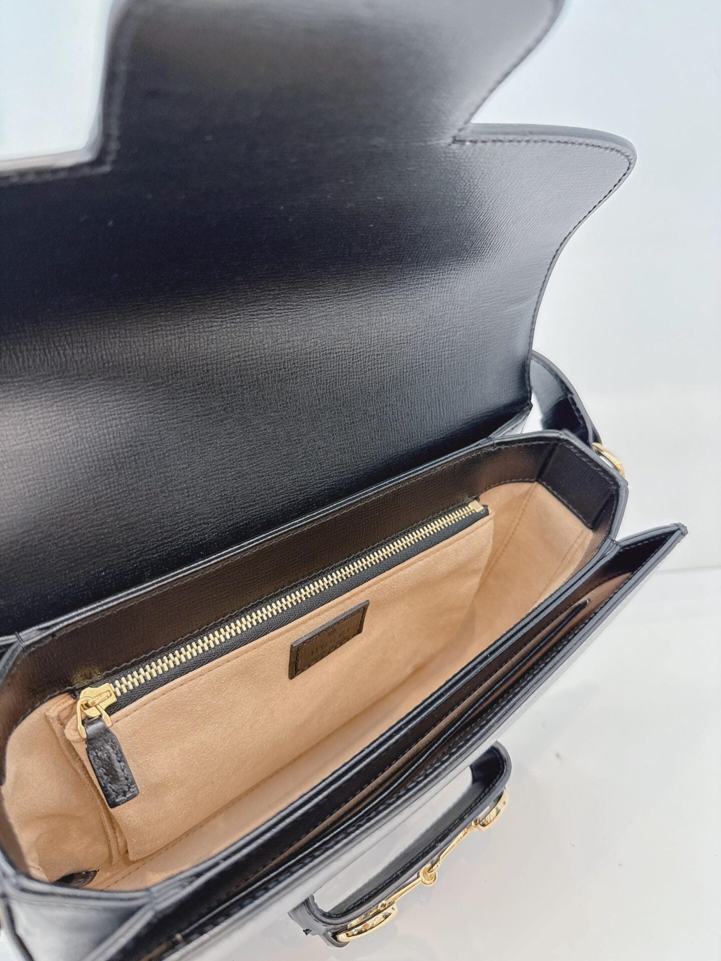 BLACK LEATHER HORSEBIT 1955 MEDIUM SHOULDER BAG