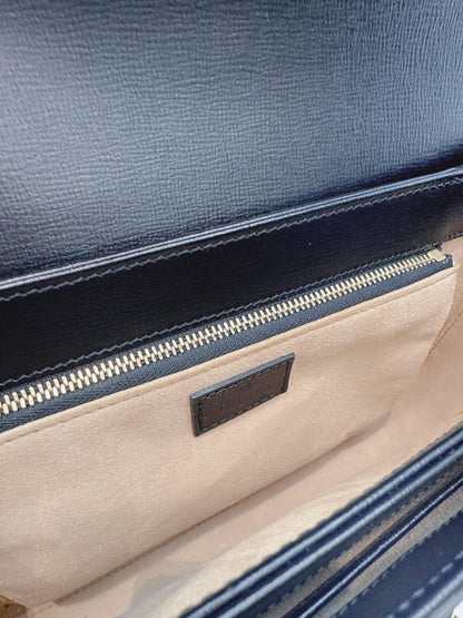 BLACK LEATHER HORSEBIT 1955 MEDIUM SHOULDER BAG