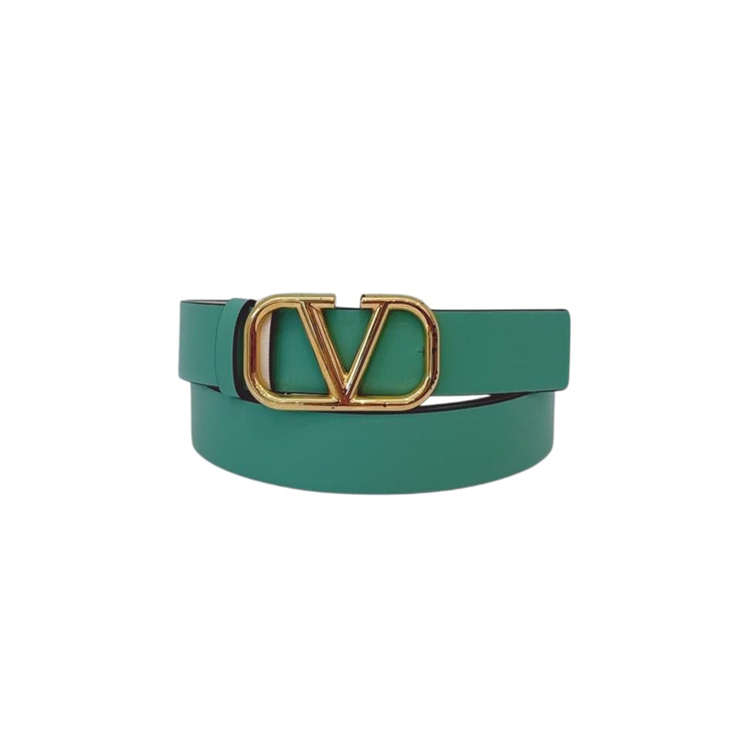 MINT GREEN WHITE LEATHER VLOGO REVERSIBLE BELT 85/34 (S)