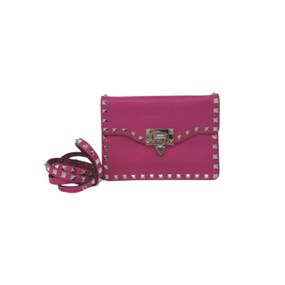 FUSCHIA PINK VITELLO ROCKSTUD MINI CROSSBODY BAG