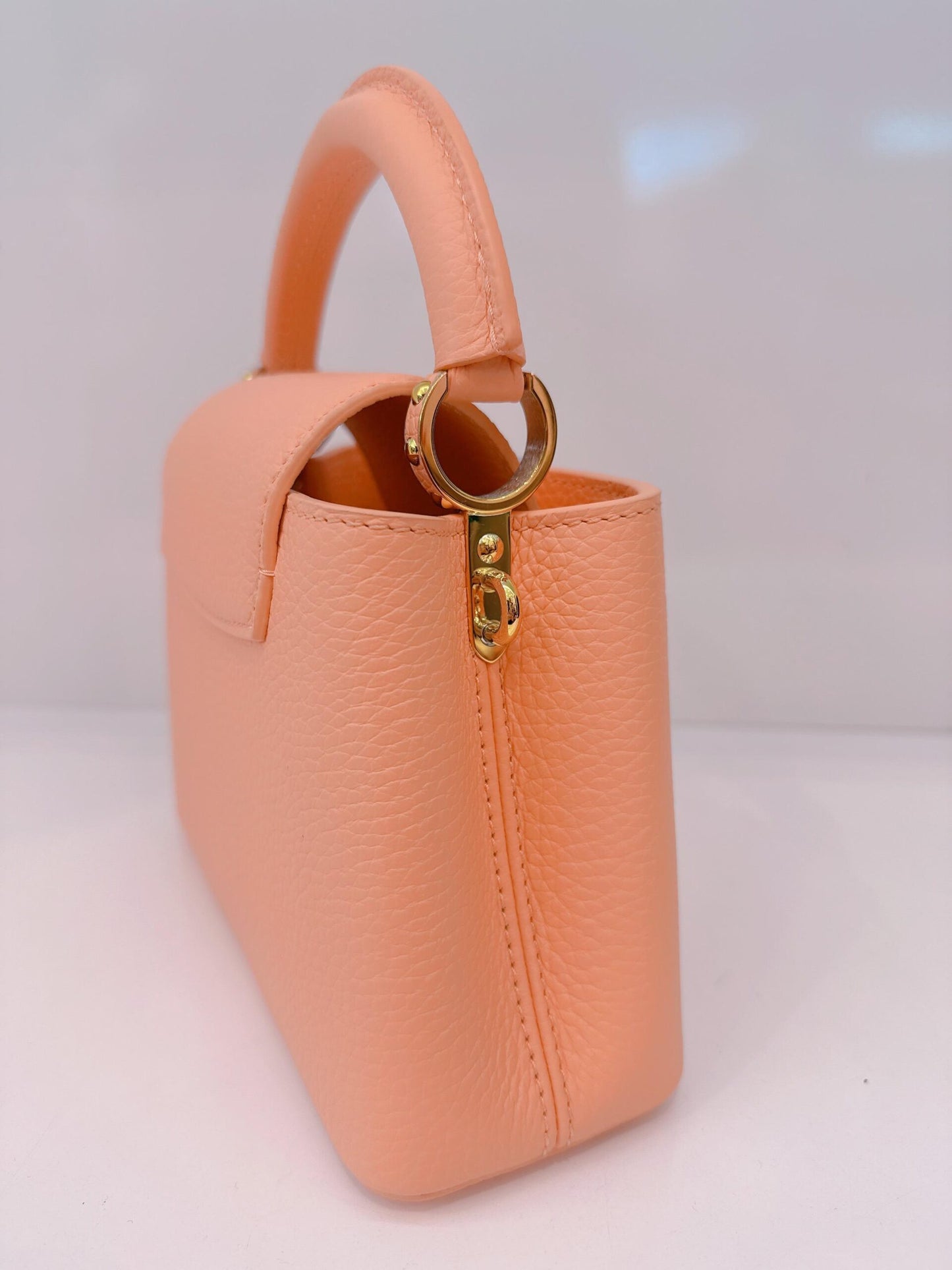 APRICOT TAURILLON LEATHER MINI CAPUCINES