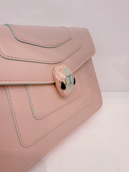 PINK CALFSKIN LEATHER SMALL SERPENTI FOREVER SHOULDER BAG