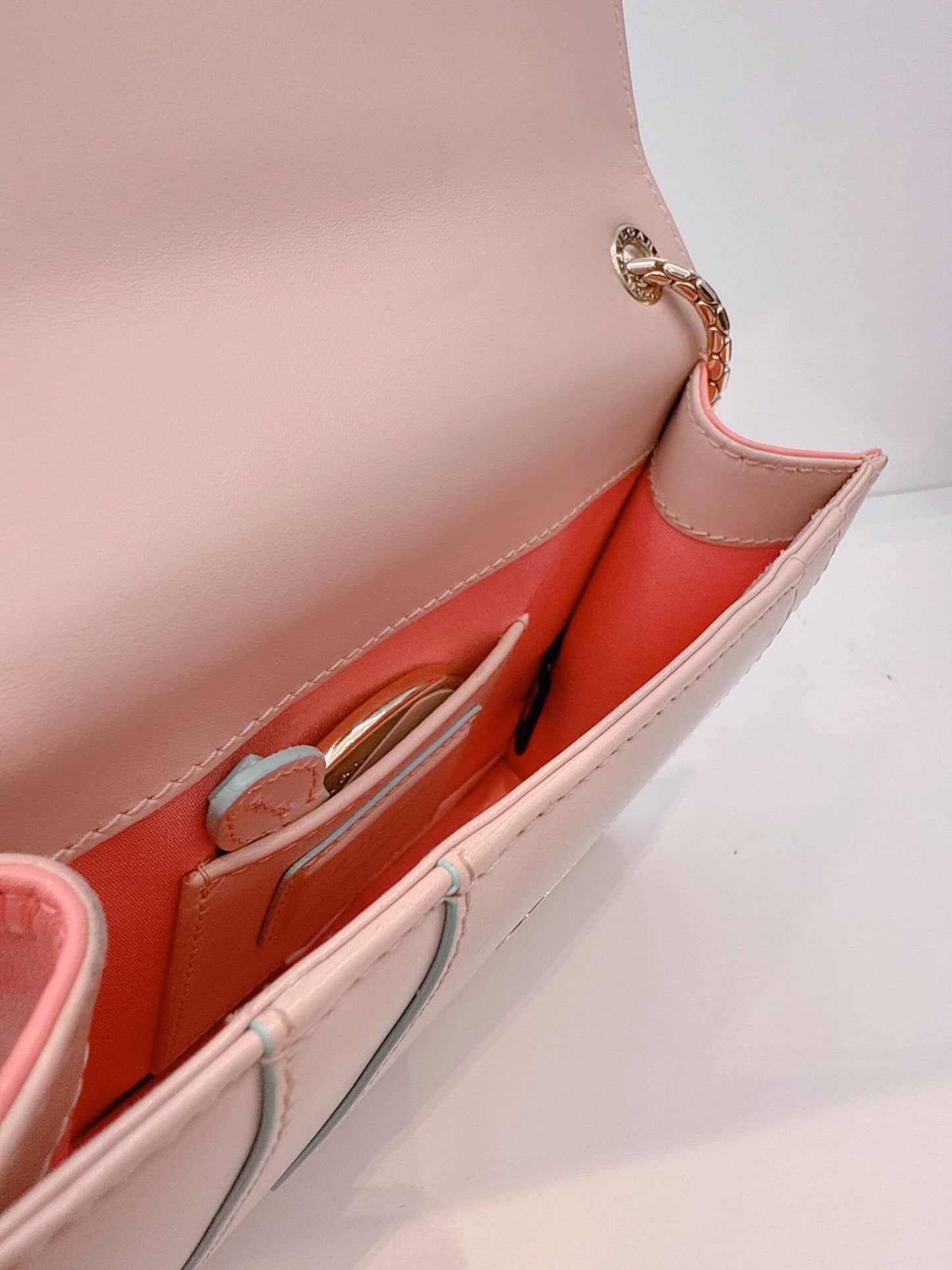 PINK CALFSKIN LEATHER SMALL SERPENTI FOREVER SHOULDER BAG