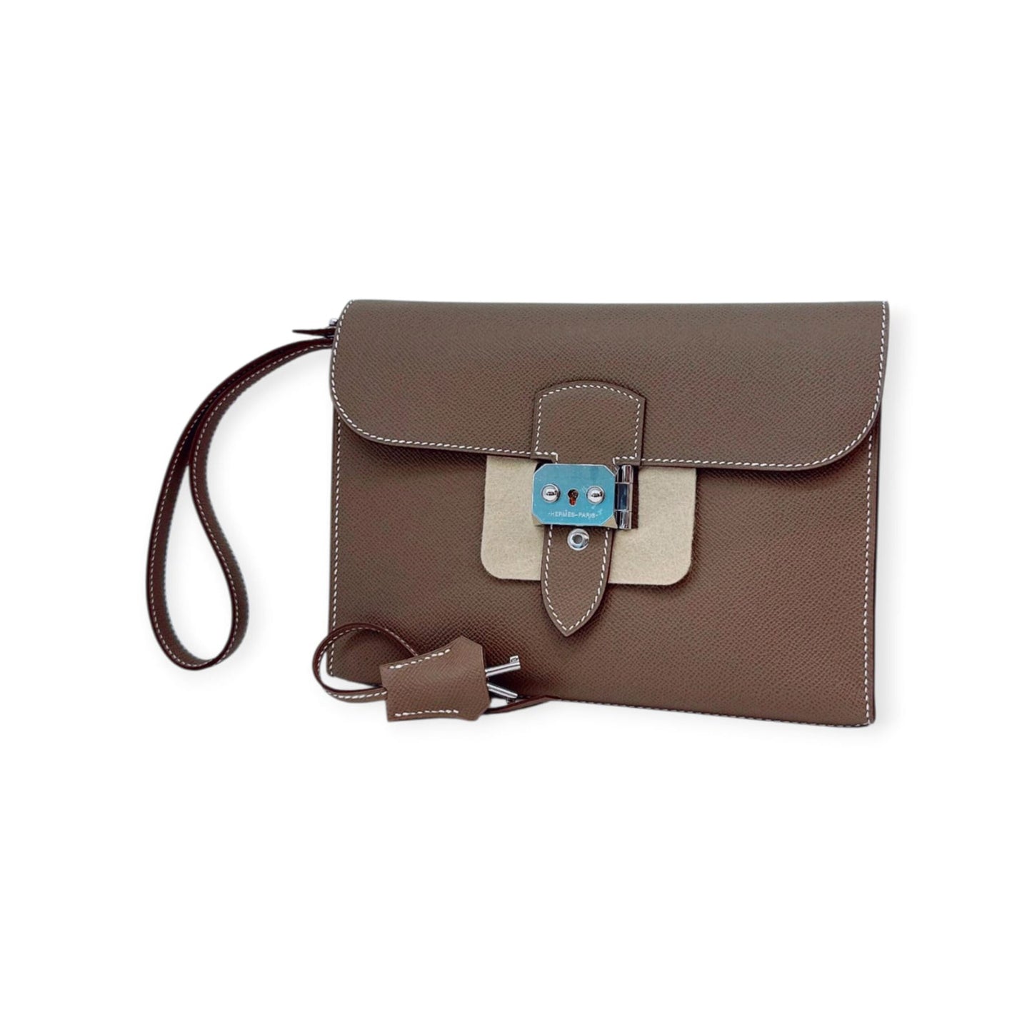 ETOUPE SAC A DEPECHES 24 POUCH PALLADIUM HARDWARE