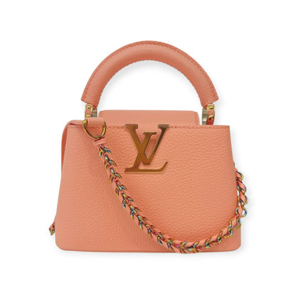 APRICOT TAURILLON LEATHER MINI CAPUCINES