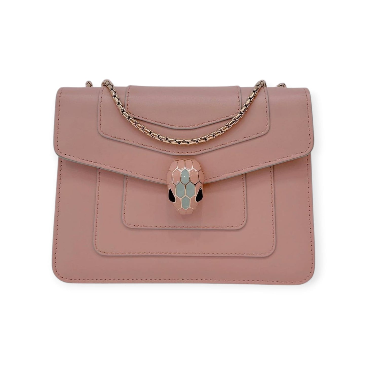 PINK CALFSKIN LEATHER SMALL SERPENTI FOREVER SHOULDER BAG