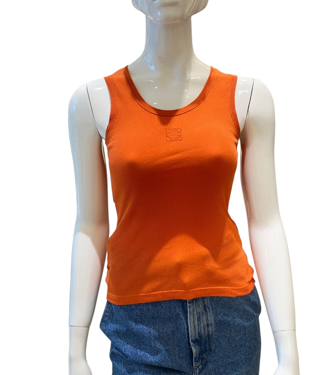 BRIGHT ORANGE COTTON TANK TOP XS