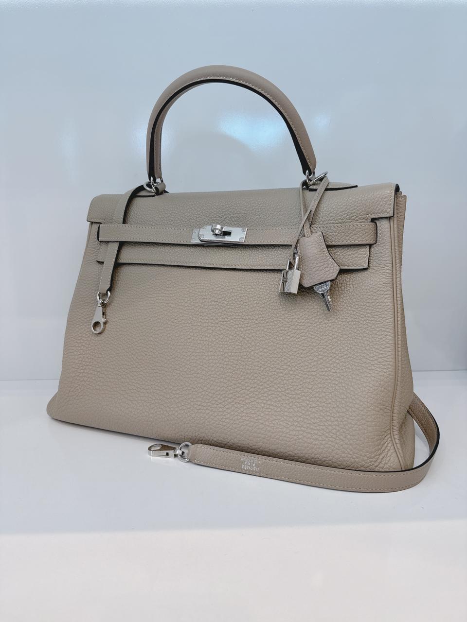 GRIS TOURTERELLE KELLY 35 TOGO LEATHER PALLADIUM HARDWARE