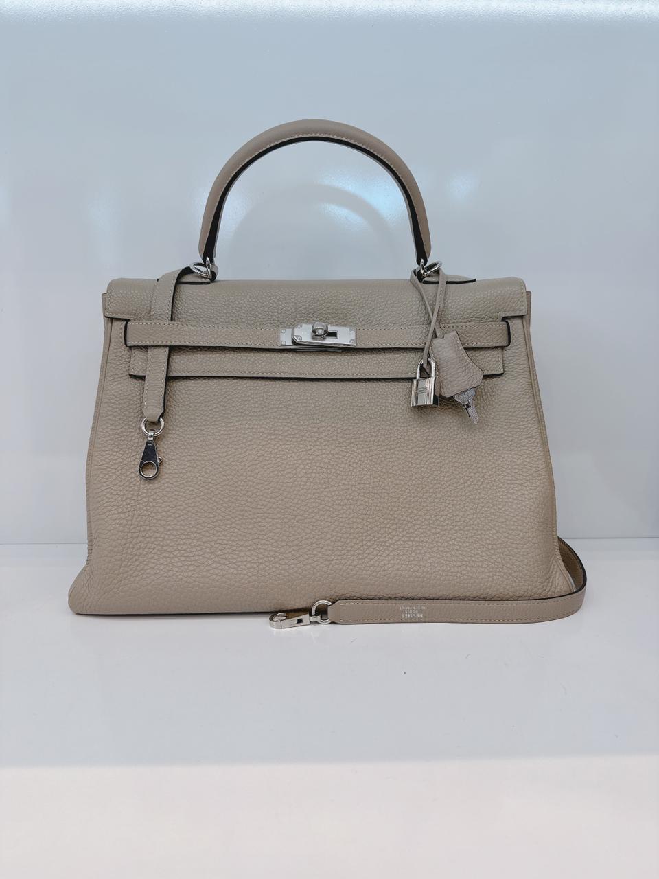 GRIS TOURTERELLE KELLY 35 TOGO LEATHER PALLADIUM HARDWARE