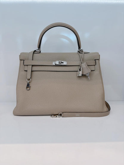 GRIS TOURTERELLE KELLY 35 TOGO LEATHER PALLADIUM HARDWARE
