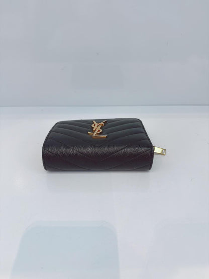 DARK GREEN GRAINED LEATHER CASSANDRE COMPACT WALLET