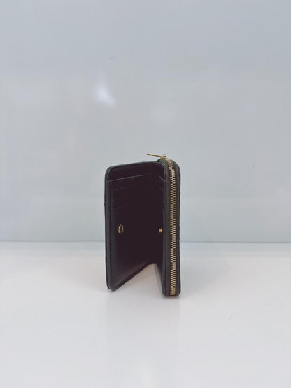 DARK GREEN GRAINED LEATHER CASSANDRE COMPACT WALLET