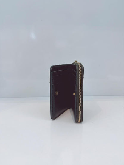 DARK GREEN GRAINED LEATHER CASSANDRE COMPACT WALLET