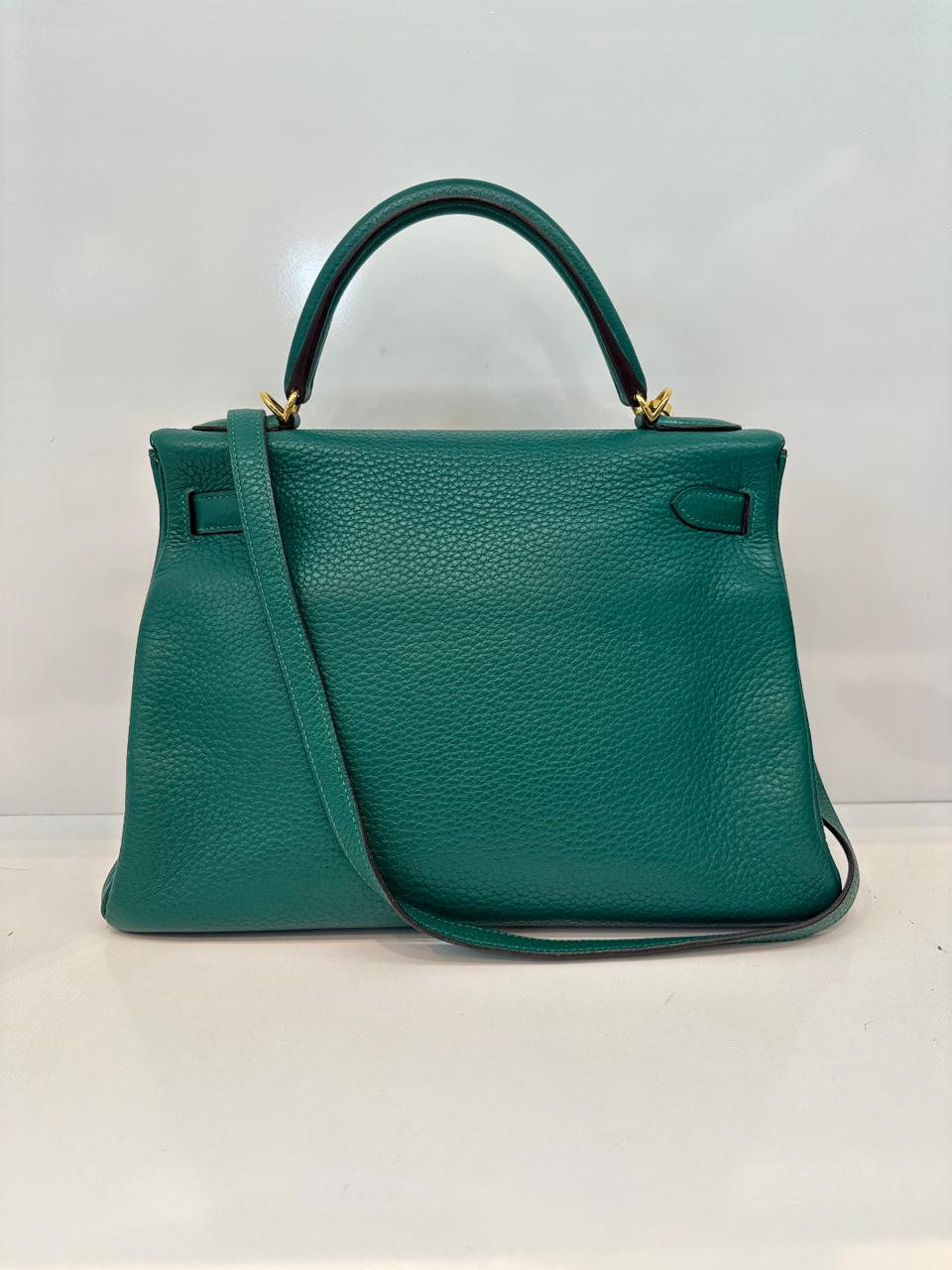 MALACHITE KELLY 32 RETOURNE TOGO LEATHER GOLD HARDWARE