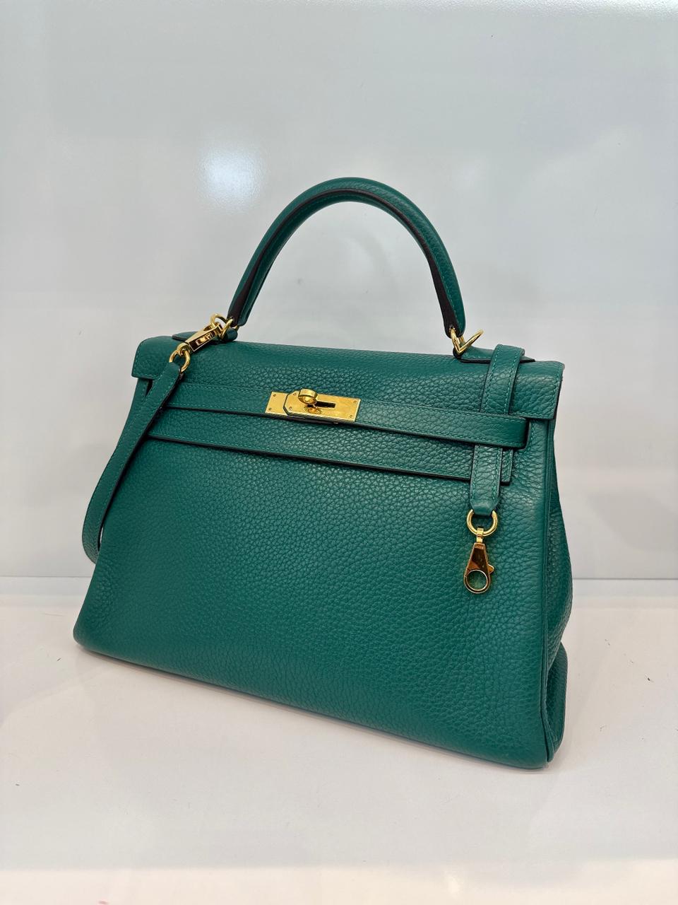 MALACHITE KELLY 32 RETOURNE TOGO LEATHER GOLD HARDWARE