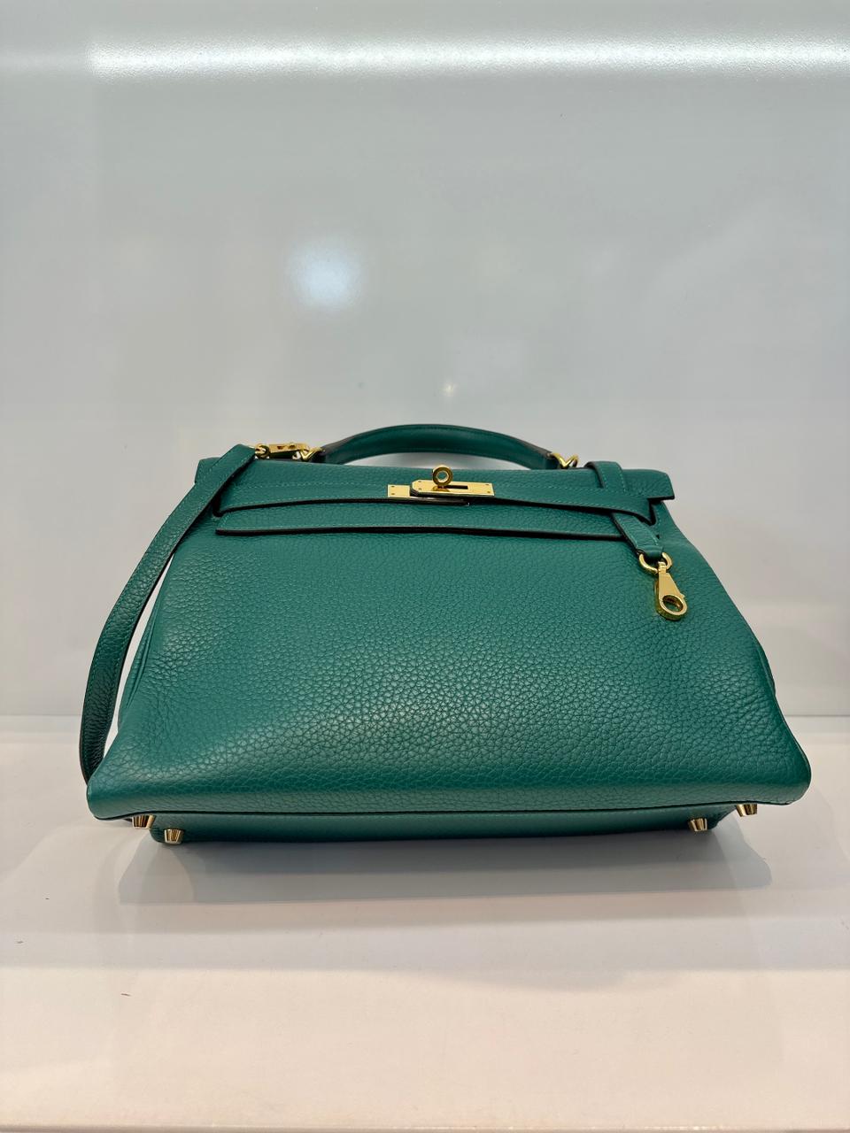 MALACHITE KELLY 32 RETOURNE TOGO LEATHER GOLD HARDWARE