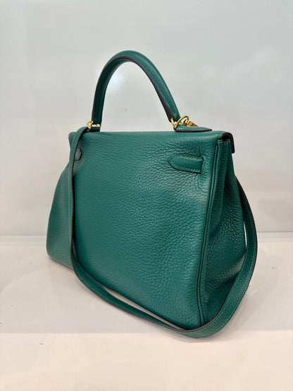 MALACHITE KELLY 32 RETOURNE TOGO LEATHER GOLD HARDWARE