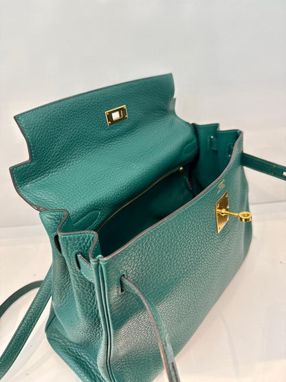 MALACHITE KELLY 32 RETOURNE TOGO LEATHER GOLD HARDWARE