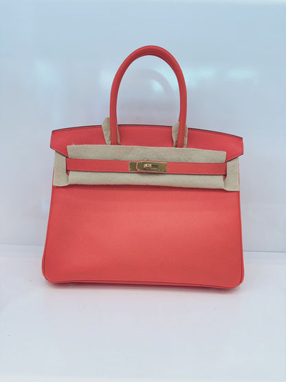 ROSE JAIPUR BIRKIN 30 EPSOM LEATHER GOLD HARDWARE