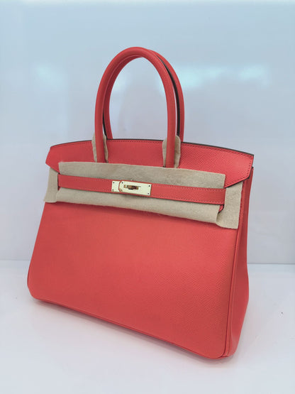 ROSE JAIPUR BIRKIN 30 EPSOM LEATHER GOLD HARDWARE