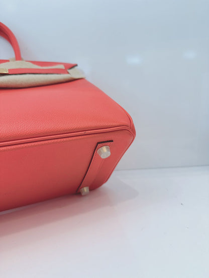 ROSE JAIPUR BIRKIN 30 EPSOM LEATHER GOLD HARDWARE